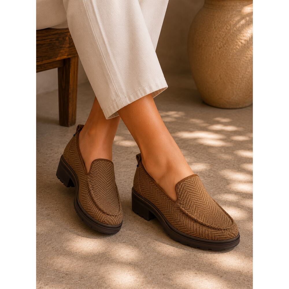 Rothy’s Lug Sole brown Slip On Loafers size women’s 8.5